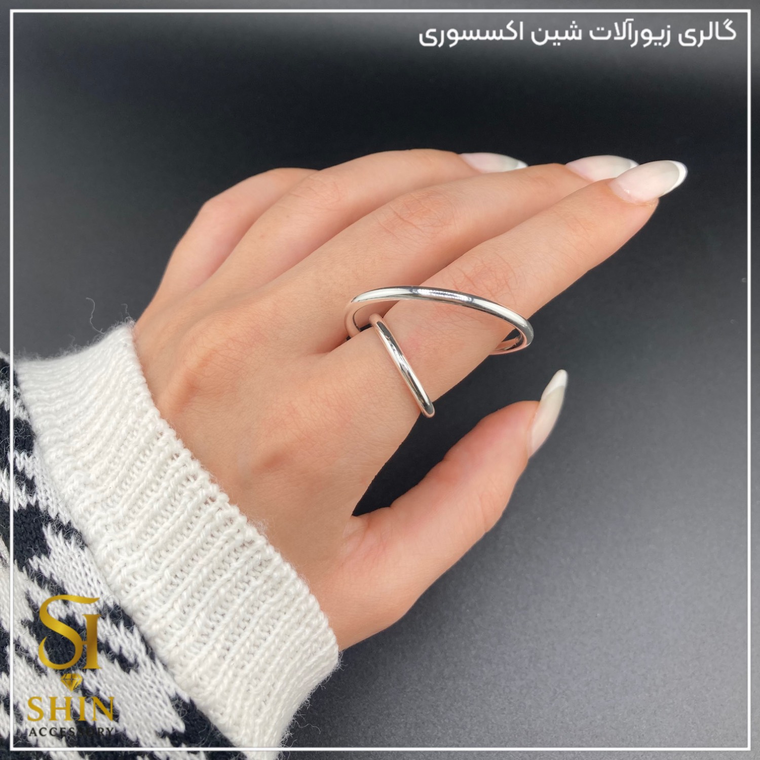 انگشتر زنانه ابکاری نقره کد az12