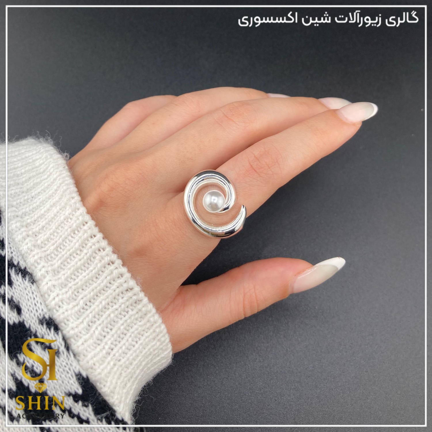 انگشتر زنانه ابکاری نقره کد az11