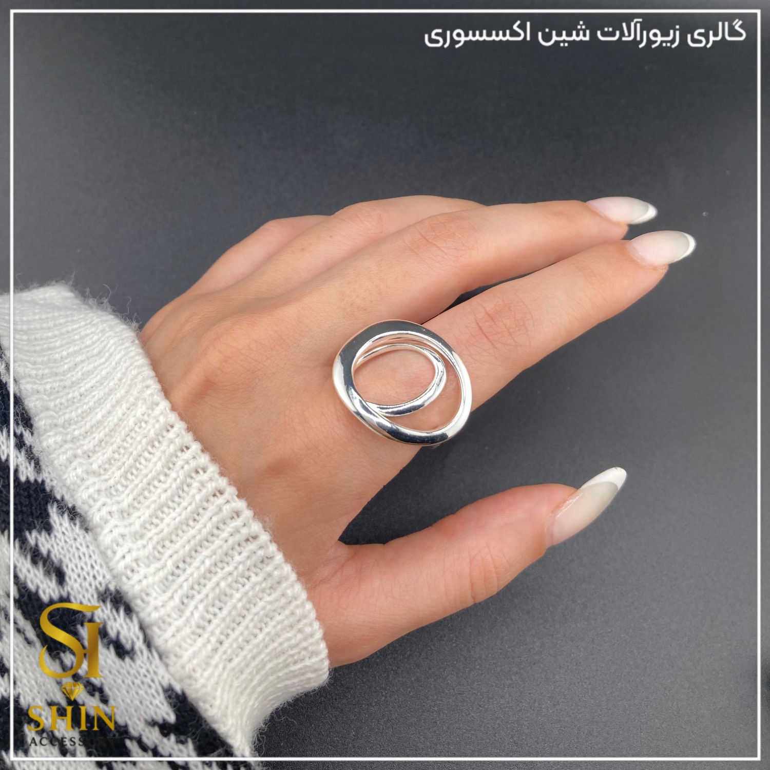 انگشتر زنانه ابکاری نقره کد az09