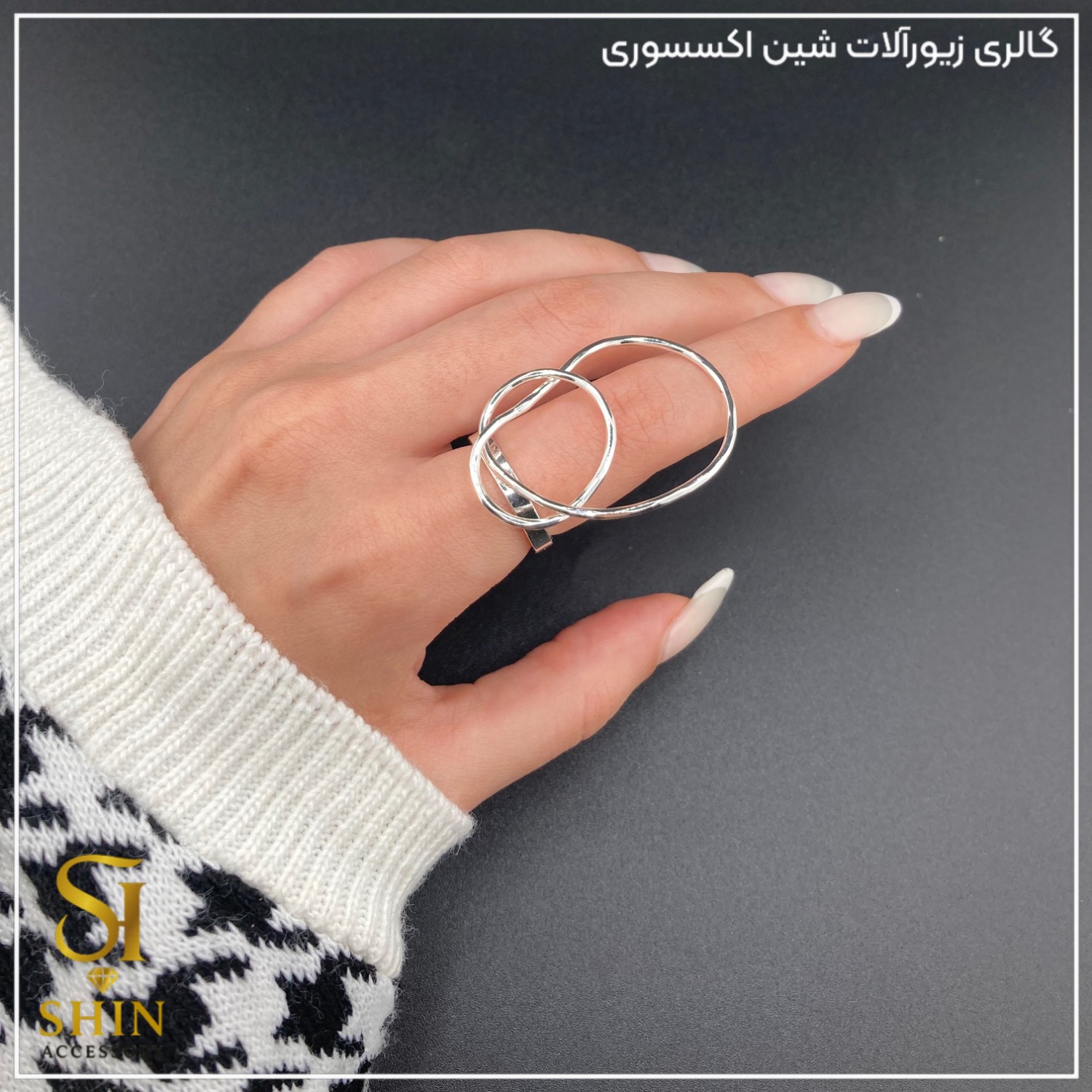 انگشتر زنانه ابکاری نقره کد az07