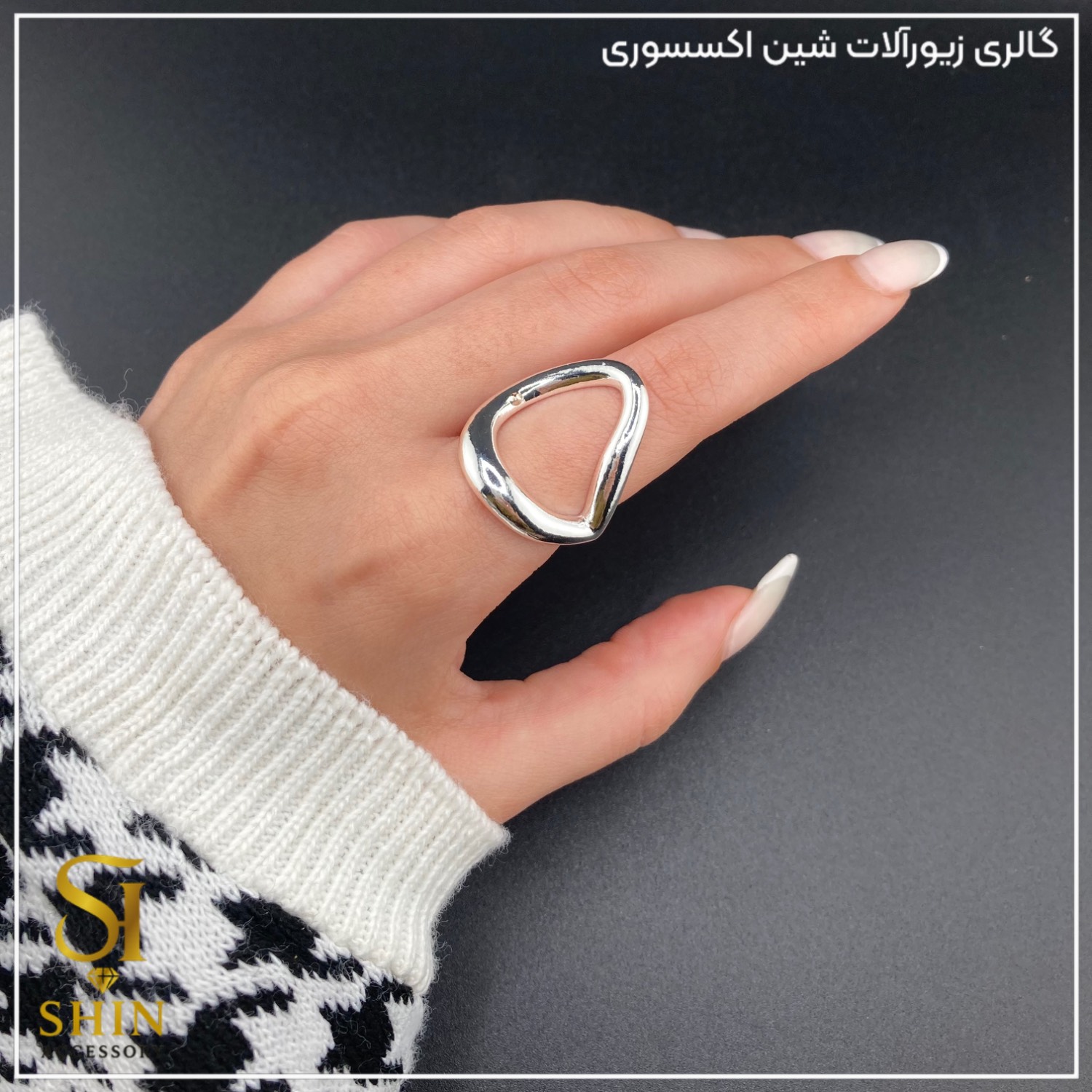 انگشتر زنانه ابکاری نقره کد az05