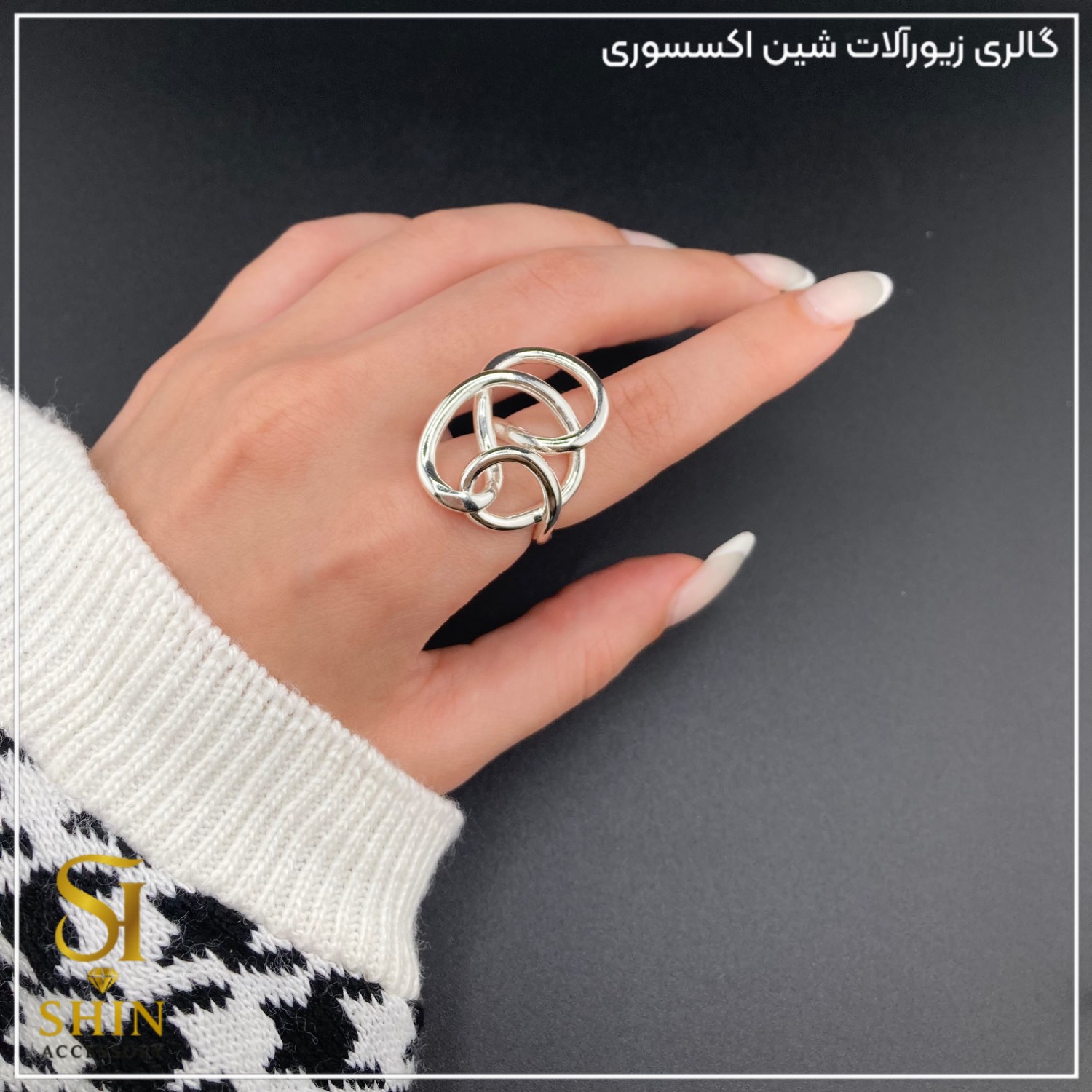 انگشتر زنانه ابکاری نقره کد az03