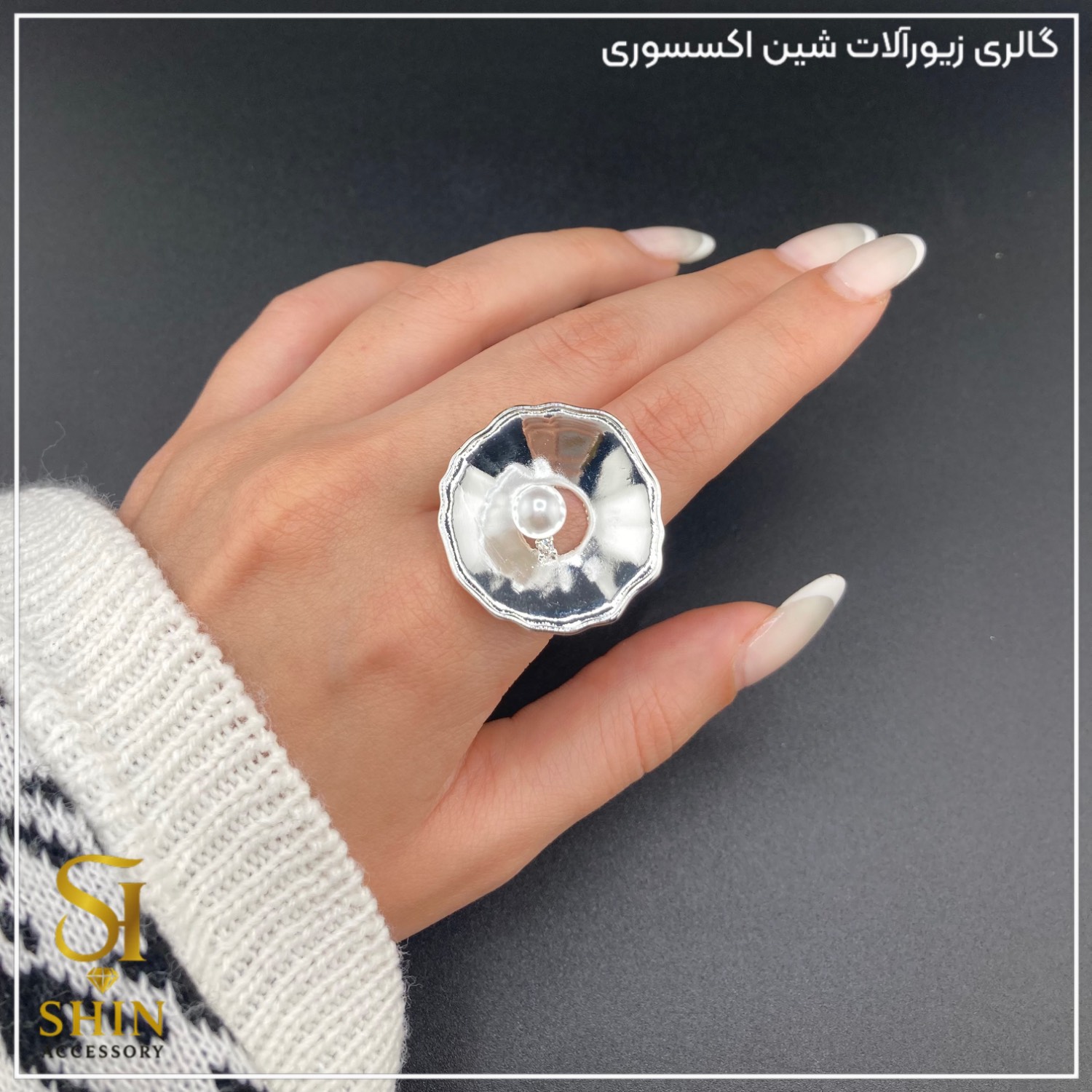 انگشتر زنانه ابکاری نقره کد az01