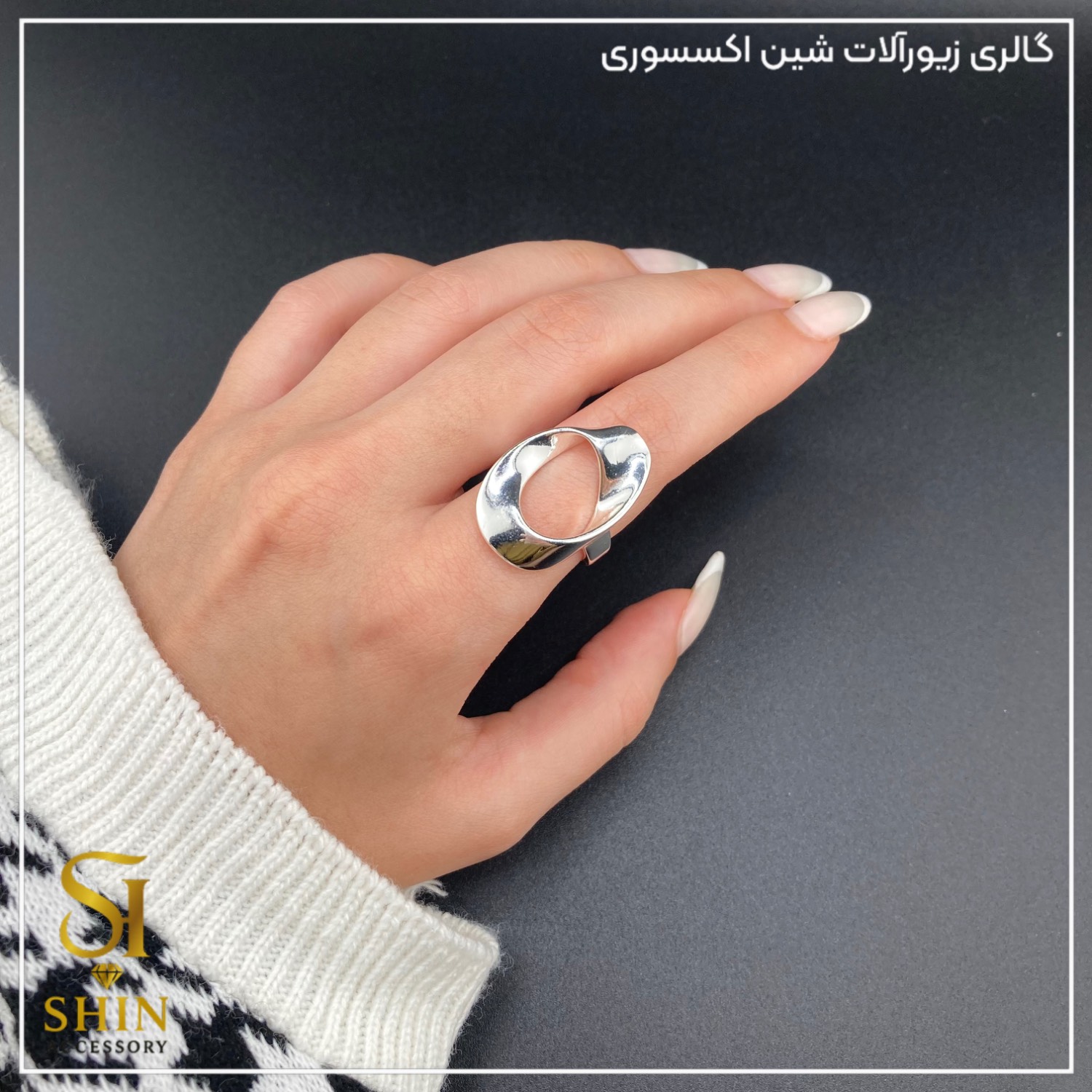 انگشتر زنانه ابکاری نقره کد az25