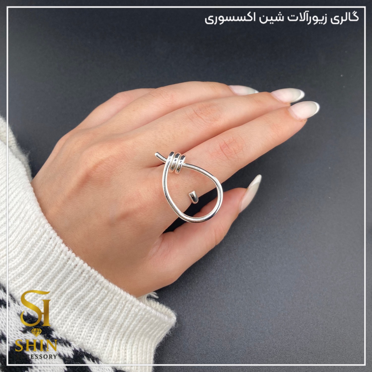 انگشتر زنانه ابکاری نقره کد az15