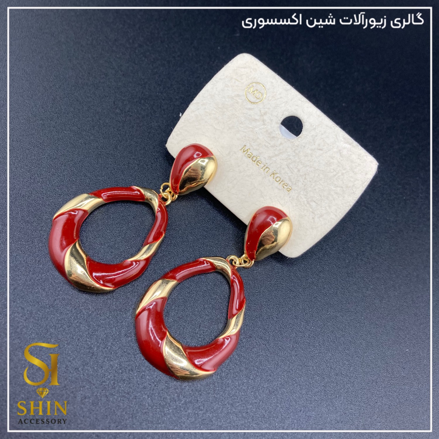 گوشواره مینا کاری شده کد gzm21