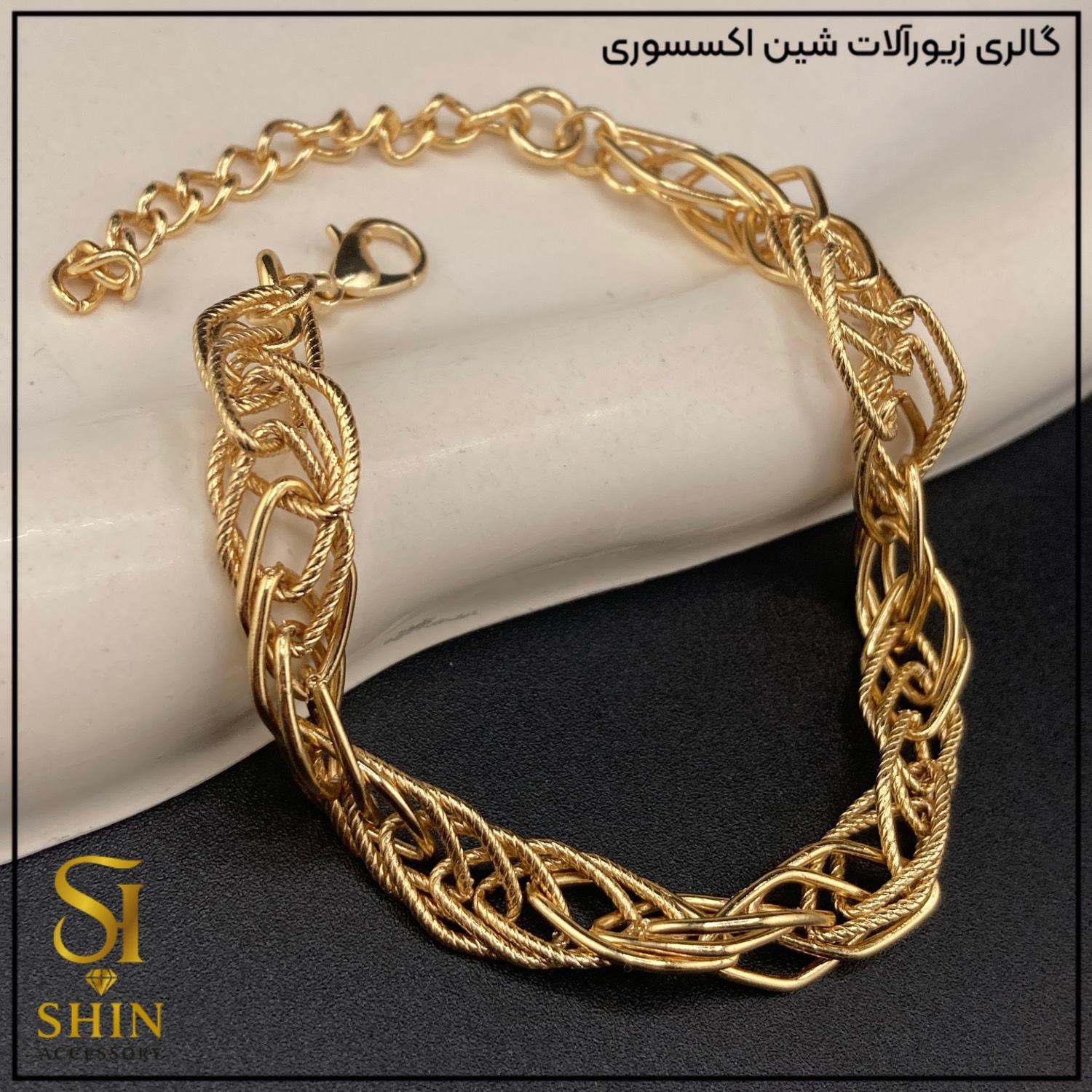 دستبند زنانه استیل دوپیو کد dzd14